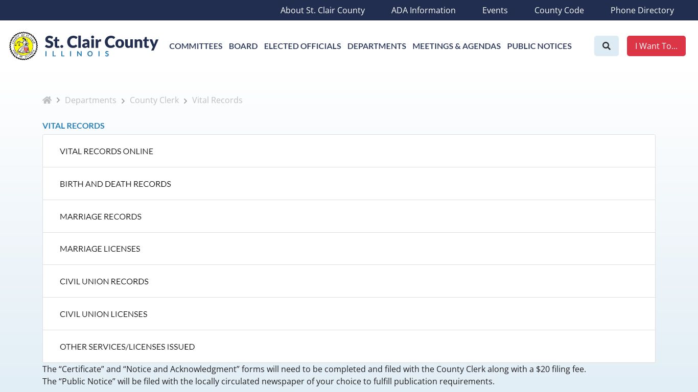 Vital Records | County Clerk - St. Clair County Illinois